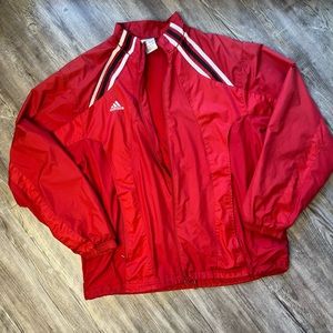 Red Adidas windbreaker